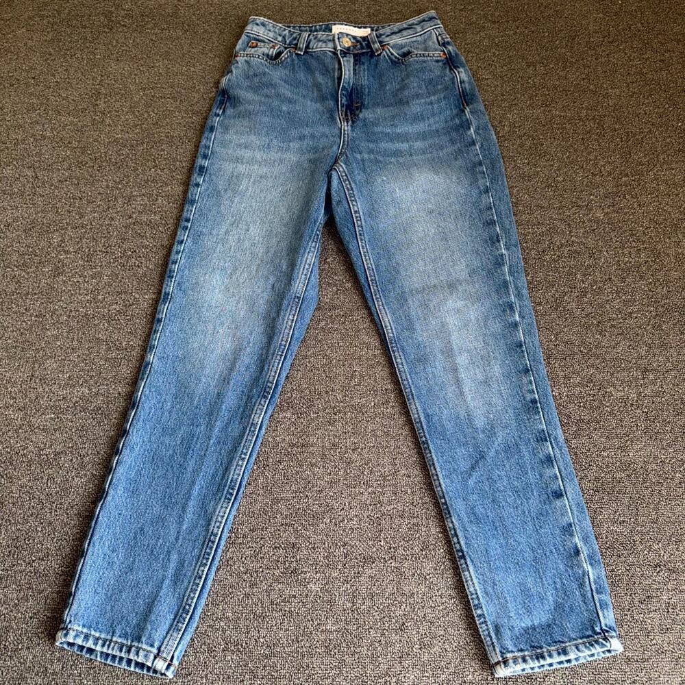 Topshop Mom Jeans Womens 26 Blue Denim Medium Wash Classic‎ Minimalist Casual